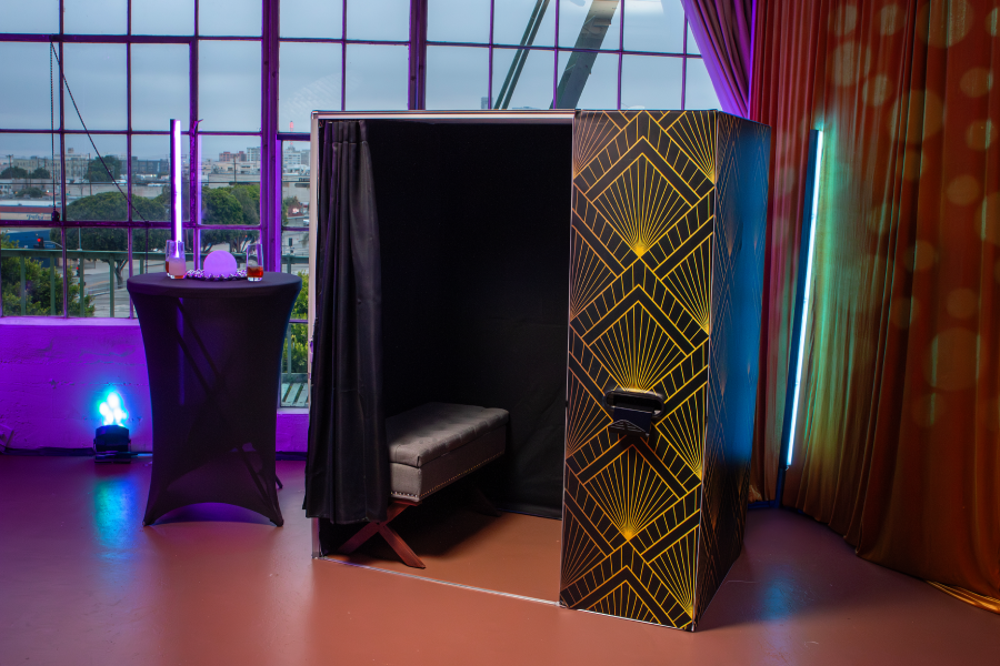 Enclosed photo booth rental at a Denver corporate event