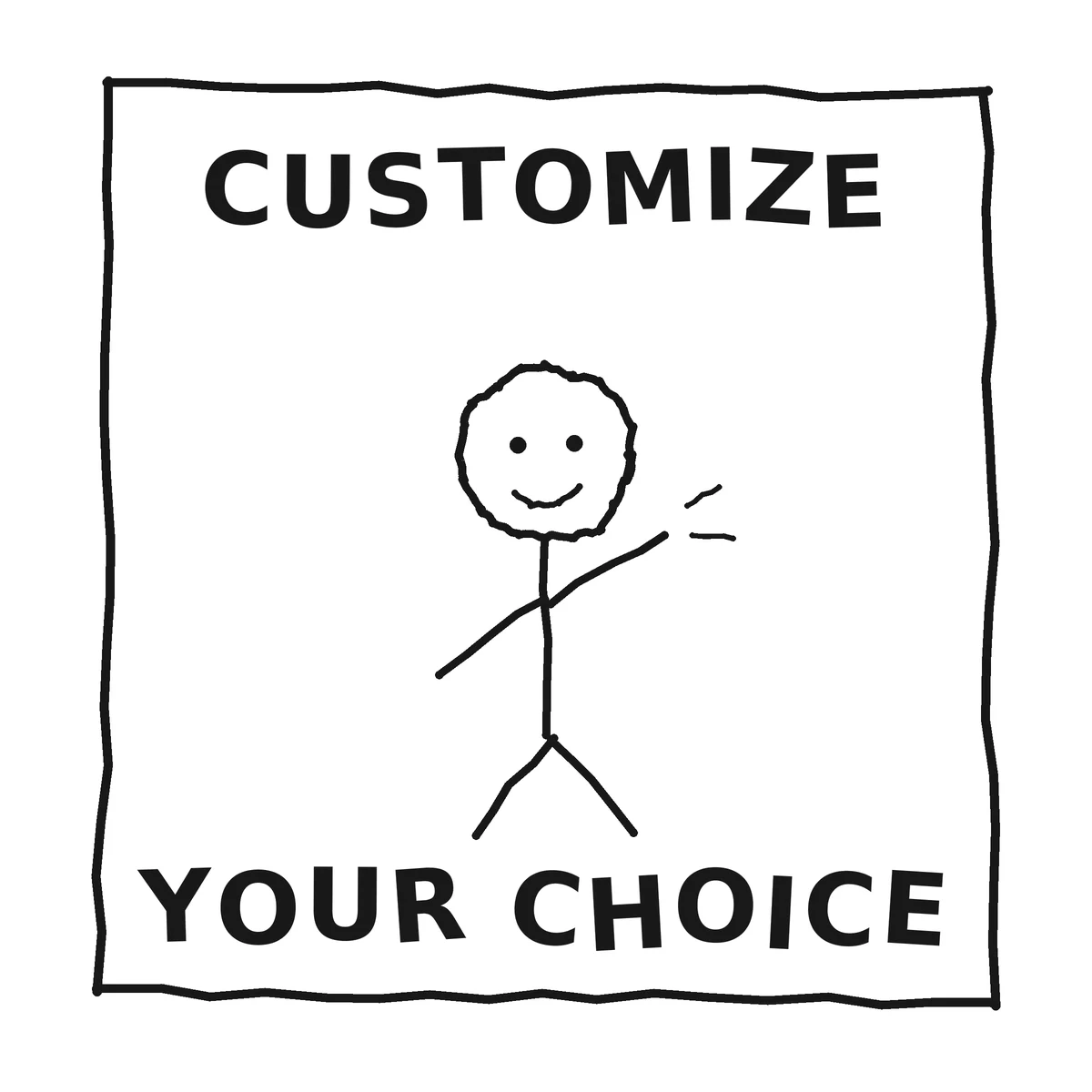 AI movie poster photo Booth Denver 24 Hand-drawn stick figure with the words customize your choice, for custom AI movie poster genres